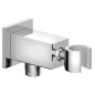 Sapho Douches - Coude de raccordement avec support, chrome SG363