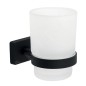 Novaservis Ferro Greta - Porte-brosse à dents et porte-dentifrice, verre dépoli/noir mat AGR03BL