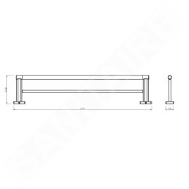 Novaservis Ferro Greta - Porte-serviettes, longueur 600 mm, noir mat AGR10BL