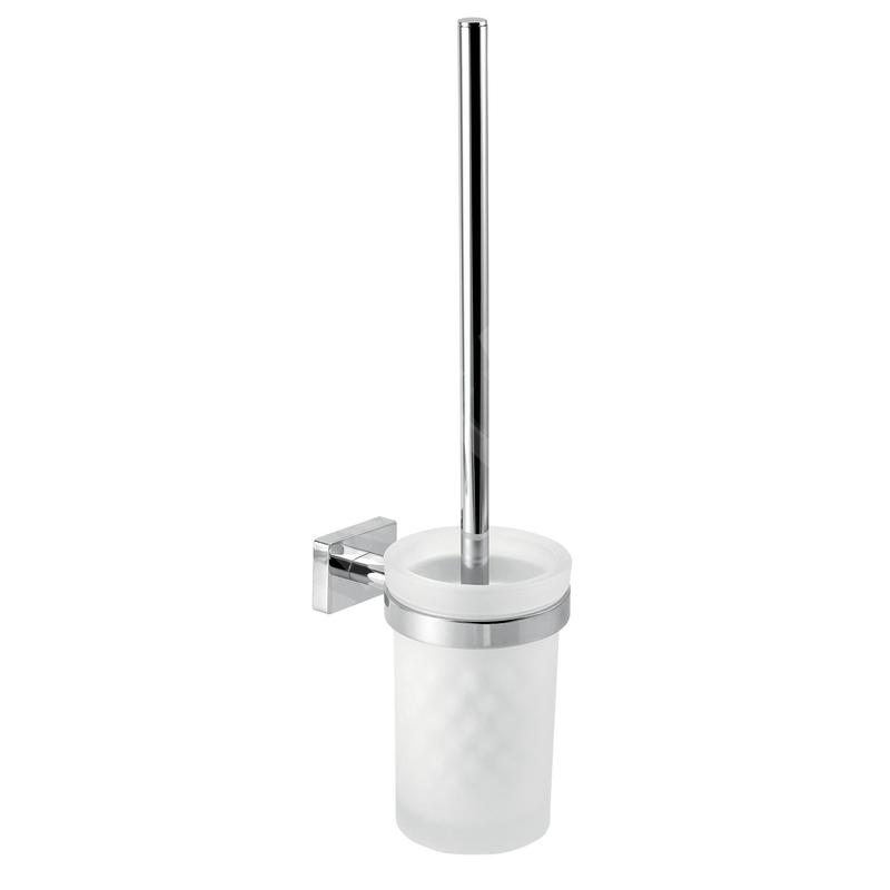 Novaservis Ferro Greta - Brosse WC murale avec support, verre mat/chrome AGR14