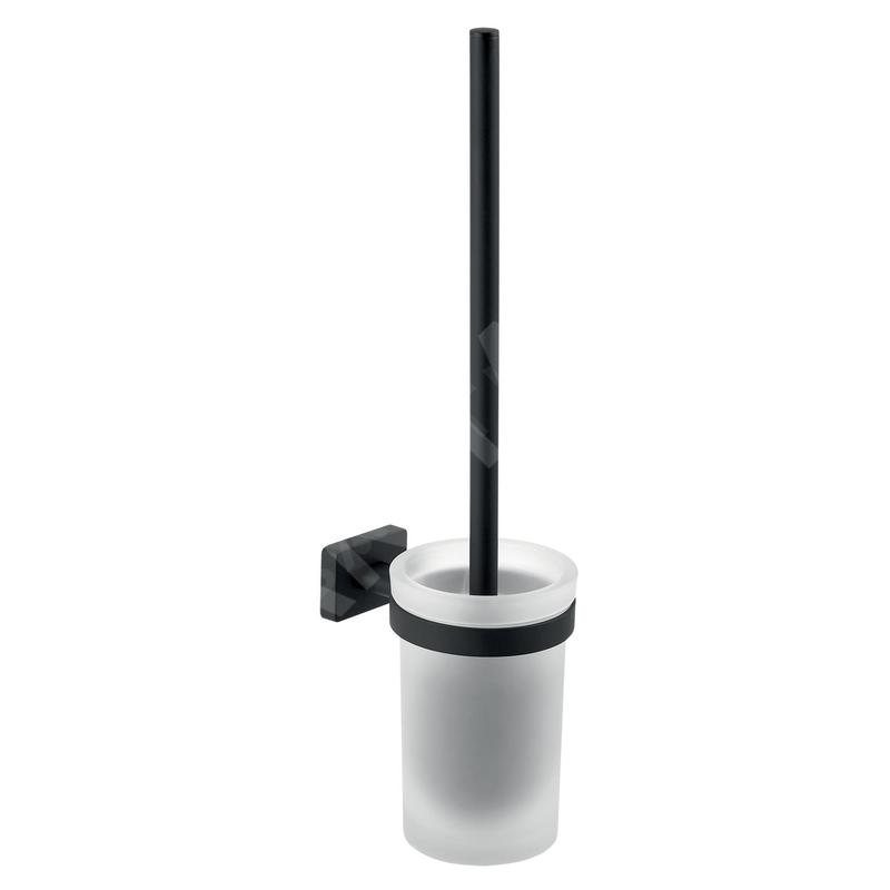 Novaservis Ferro Greta - Brosse de toilette avec support, noir mat AGR14BL