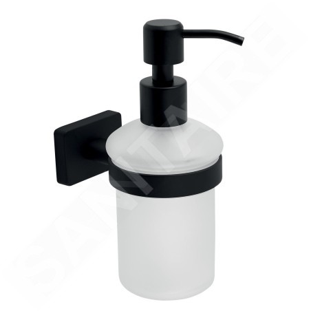 Novaservis Ferro Greta - Distributeur de savon avec support, verre/noir mat AGR34BL