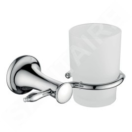 Novaservis Ferro Retro - Verre pour brosse à dents et dentifrice avec support, verre dépoli / chrome ARE03