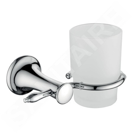 Novaservis Ferro Retro - Verre pour brosse à dents et dentifrice avec support, verre dépoli / chrome ARE03