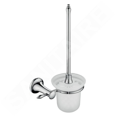 Novaservis Ferro Retro - Brosse WC murale avec support, verre mat/chrome ARE14