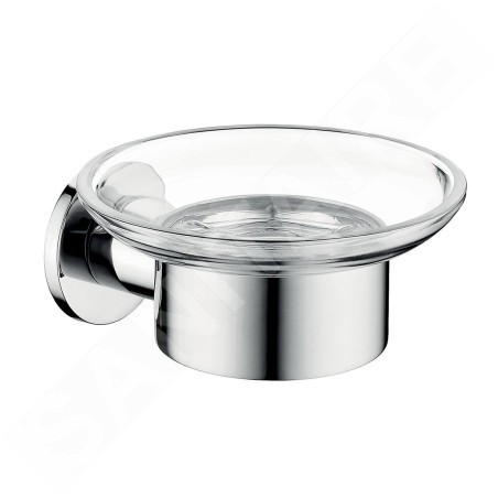 Novaservis Ferro Smile - Distributeur de savon avec support, verre/acier inoxydable poli ASM02