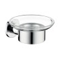 Novaservis Ferro Smile - Distributeur de savon avec support, verre/acier inoxydable poli ASM02