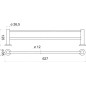 Novaservis Ferro Smile - Porte-serviettes, longueur 600 mm, acier inoxydable poli ASM10