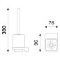 Nimco Maya - Brosse de toilette murale avec support, céramique blanche/noir mat MAC 29094KN-HR-90