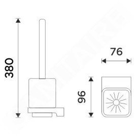 Nimco Maya - Brosse de toilette murale avec support, céramique blanche/chrome MA 29094KN-HR-26