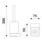 Nimco Nikau - Brosse de toilette murale avec support, verre dépoli/noir mat NKC 30094CN-HR-90