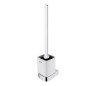 Nimco Nikau - Brosse de toilette murale avec support, céramique blanche/chrome NK 30094KN-HR-26