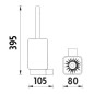 Nimco Kibo - Brosse de toilette murale avec support, verre dépoli/noir mat Ki-14094CN-HR-90