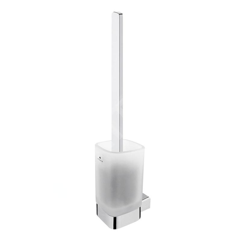 Nimco Kibo - Brosse WC murale avec support, verre mat/chrome Ki 14094CN-HR-26