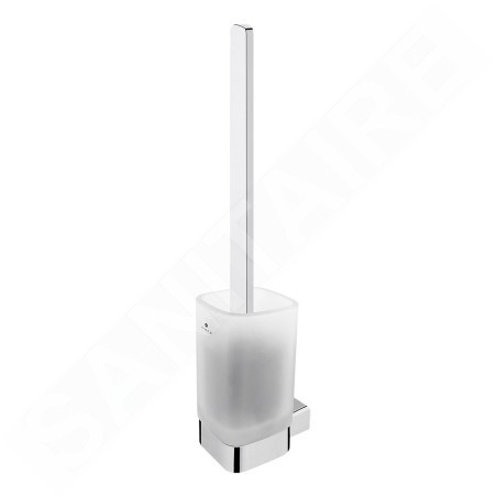 Nimco Kibo - Brosse WC murale avec support, verre mat/chrome Ki 14094CN-HR-26