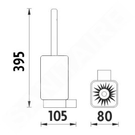 Nimco Kibo - Brosse WC murale avec support, verre mat/chrome Ki 14094CN-HR-26