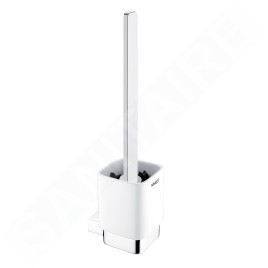 Nimco Kibo - Brosse de toilette murale avec support, céramique blanche/chrome Ki 14094KN-HR-26