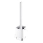 Nimco Kibo - Brosse de toilette murale avec support, céramique blanche/chrome Ki 14094KN-HR-26