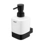 Nimco Kibo - Distributeur de savon en céramiquem avec support, 250 ml, blanc / noir mat Ki-14031K-T-90