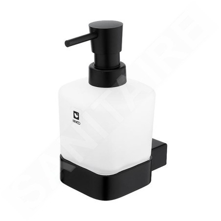 Nimco Kibo - Distributeur de savon avec support, verre dépoli/noir mat Ki-14031C-T-90