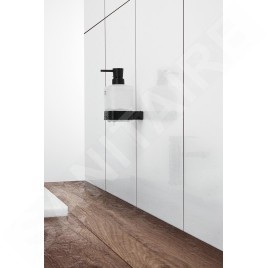 Nimco Kibo - Distributeur de savon avec support, verre dépoli/noir mat Ki-14031C-T-90