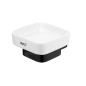 Nimco Kibo - Porte-savon avec support, céramique blanche/noir mat Ki-14059K-90