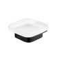 Nimco Kibo - Porte-savon avec support, verre dépoli/noir mat Ki-14059C-90