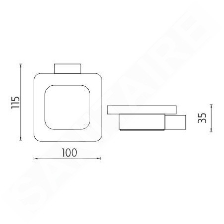 Nimco Kibo - Porte-savon avec support, verre dépoli/noir mat Ki-14059C-90