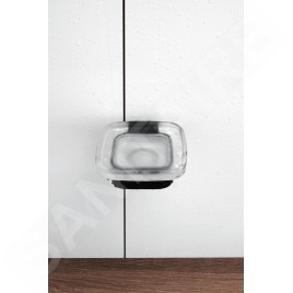 Nimco Kibo - Porte-savon avec support, verre dépoli/noir mat Ki-14059C-90
