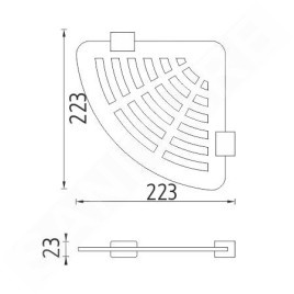 Nimco Kibo - Tablette d'angle IXI, plexiglas mat/noir mat Ki-X211-90