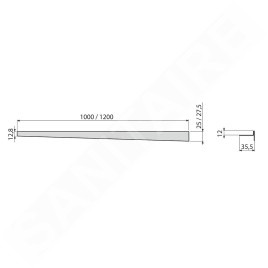 Alcadrain Douchegoten - Barre de mise à niveau du sol 1200 mm, gauche, hauteur de l'ourlet 12 mm, tapis en acier inoxydable