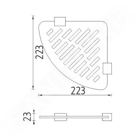Nimco Kibo - Tablette d'angle IXI, plexiglas mat/ noir mat Ki-X212-90