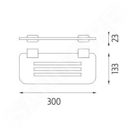 Nimco Kibo - Tablette IXI, longueur 300 mm, plexiglas mat/noir mat Ki-X330-90