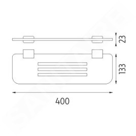 Nimco Kibo - Tablette IXI, longueur 400 mm, plexiglas mat/noir mat Ki-X340-90