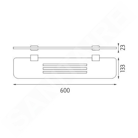 Nimco Kibo - Tablette IXI, longueur 600 mm, plexiglas mat/noir mat Ki-X360-90