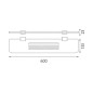 Nimco Kibo - Tablette IXI, longueur 600 mm, plexiglas mat/noir mat Ki-X360-90