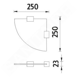 Nimco Kibo - Tablette d'angle, verre dépoli/noir mat Ki-14091RB-90