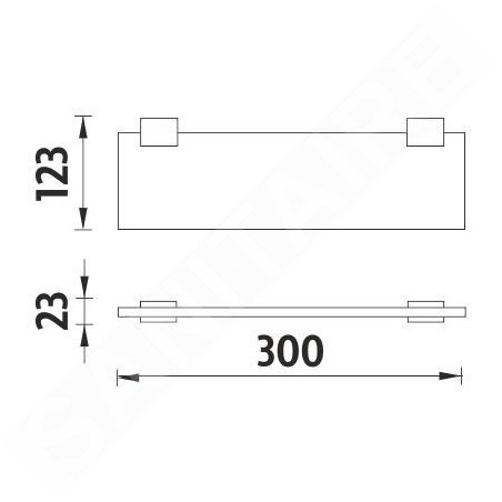 Nimco Kibo - Tablette, longueur 300 mm, verre dépoli/noir mat Ki-14091B-30-90