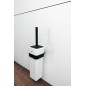 Nimco Kibo - Brosse de toilette murale avec support, céramique blanche/noir mat Ki-14094K-90