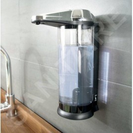 Compactor Clever - Distributeur de savon liquide sans contact, 510 ml, plastique noir/chrome RAN6026