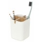 Compactor Organisateurs cosmétiques - Brosse à dents et pot de dentifrice, plastique blanc/bambou RAN10266