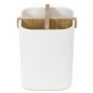 Compactor Organisateurs cosmétiques - Brosse à dents et pot de dentifrice, plastique blanc/bambou RAN10266
