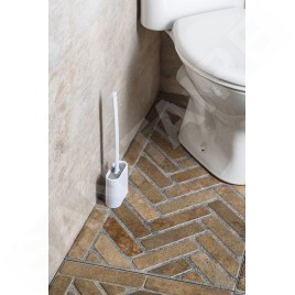 Aqualine Accessoires - Brosse WC mural avec support, blanc TF010