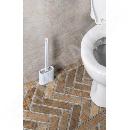Aqualine Accessoires - Brosse WC mural avec support, blanc TF010