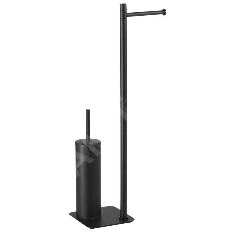 Sapho Gedy Flori - Porte-papier toilette et brosse WC, à poser, noir mat 113214