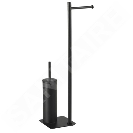 Sapho Gedy Flori - Porte-papier toilette et brosse WC, à poser, noir mat 113214