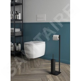 Sapho Gedy Flori - Porte-papier toilette et brosse WC, à poser, noir mat 113214