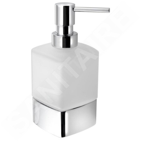 Sapho Accessoires de salle de bains Gedy - Distributeur de savon Lounge à poser, verre mat/chrome 545513