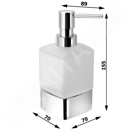 Sapho Accessoires de salle de bains Gedy - Distributeur de savon Lounge à poser, verre mat/chrome 545513