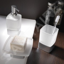 Sapho Accessoires de salle de bains Gedy - Distributeur de savon Lounge à poser, verre mat/chrome 545513